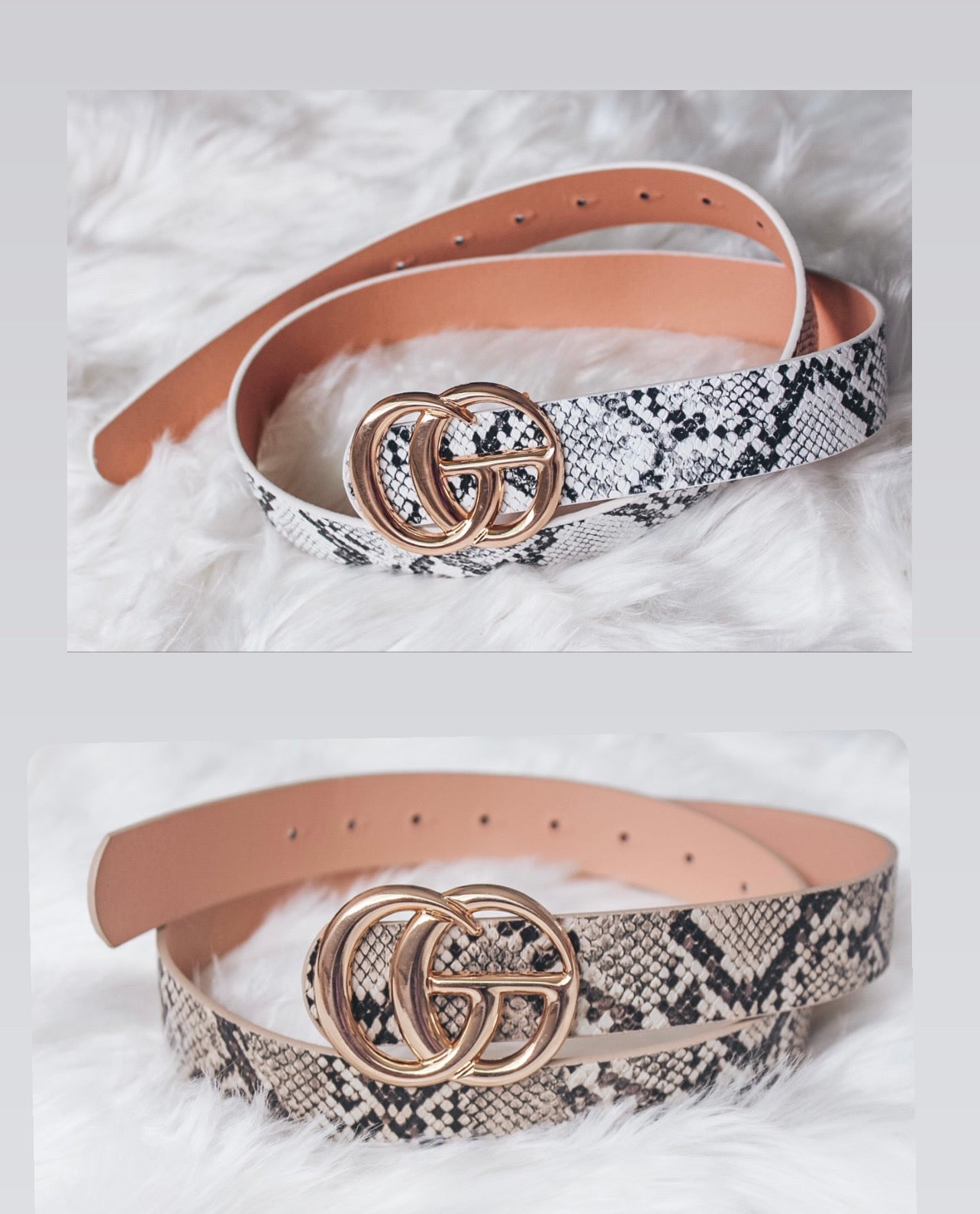 Animal Print Gold Buckle Belt