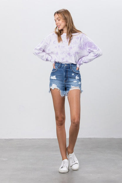 Ayla High Rise Medium Wash Shorts