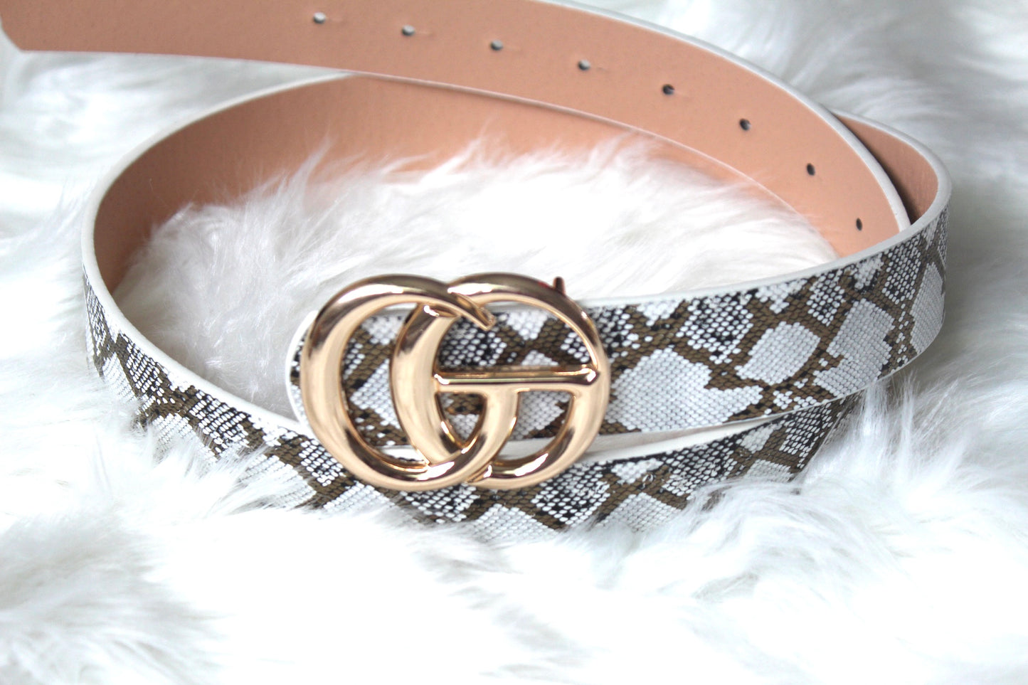 Animal Print Gold Buckle Belt