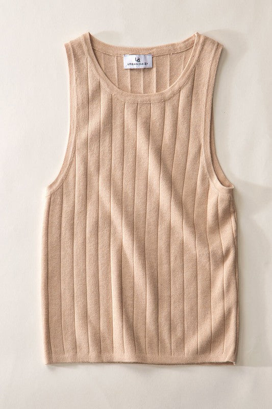 Oatmeal Ribbed Knit Tank Top – Daisy Helen Boutique