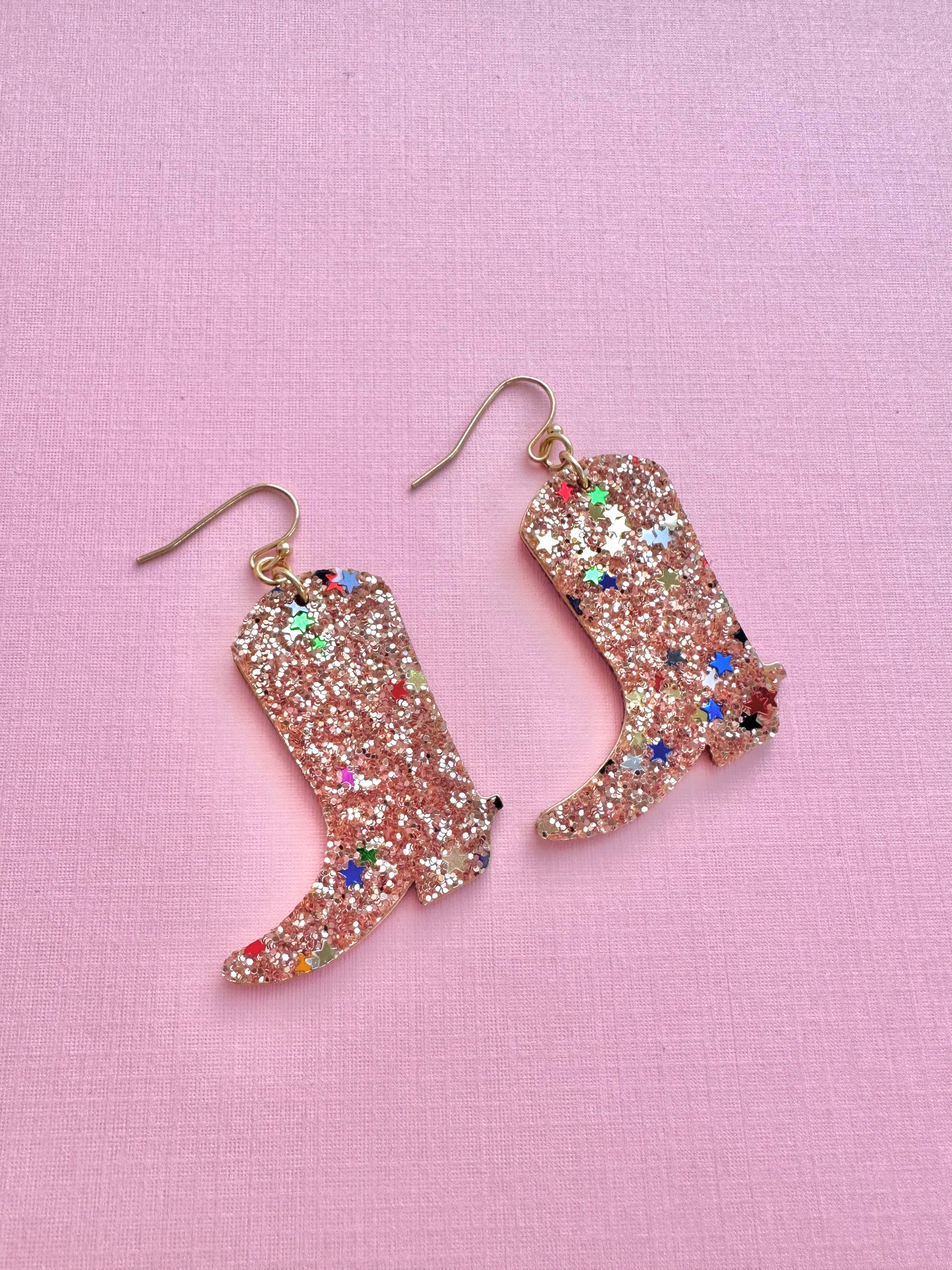 Glitter Cowgirl Boots Earrings